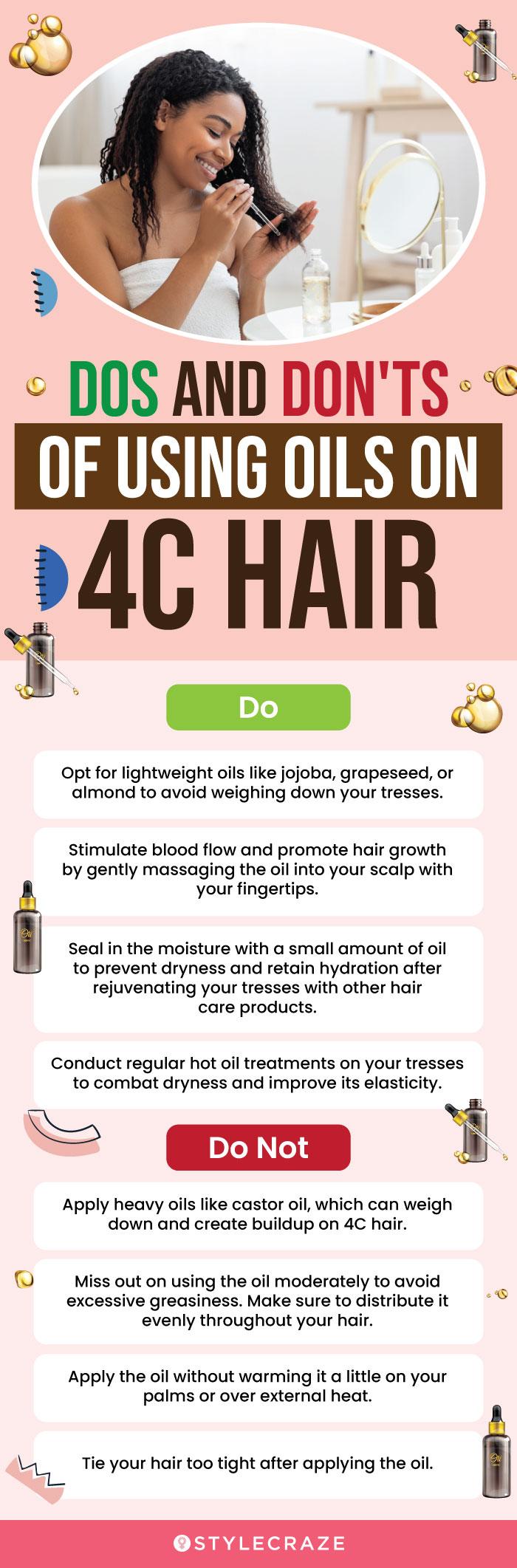 Dos And Don'ts Of Using Oils On 4C Hair (infographic)
