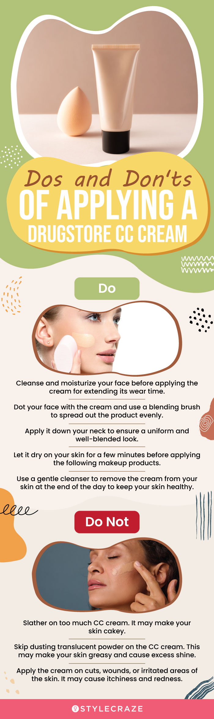 Dos And Don'ts Of Applying A Drugstore CC Cream (infographic)