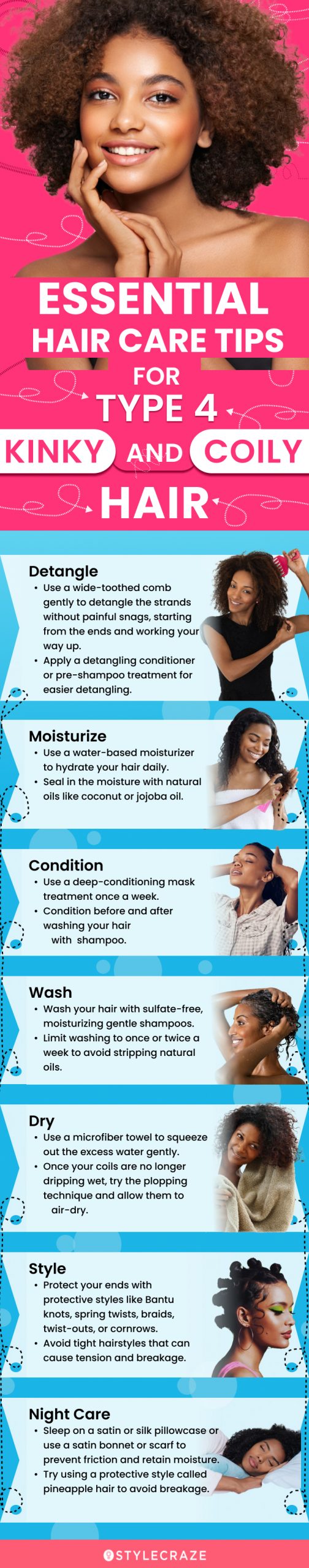 Essential Haircare Tips For Type 4 Kinky (infographic)