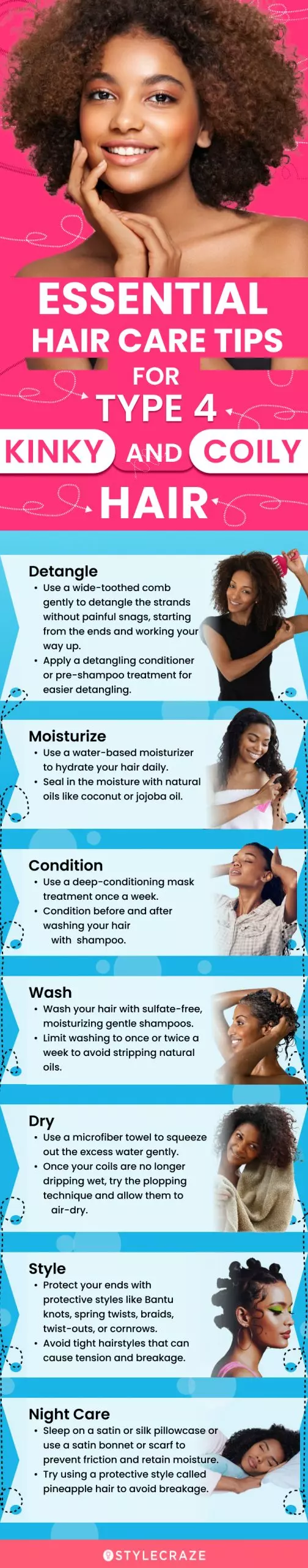 Essential Haircare Tips For Type 4 Kinky (infographic)