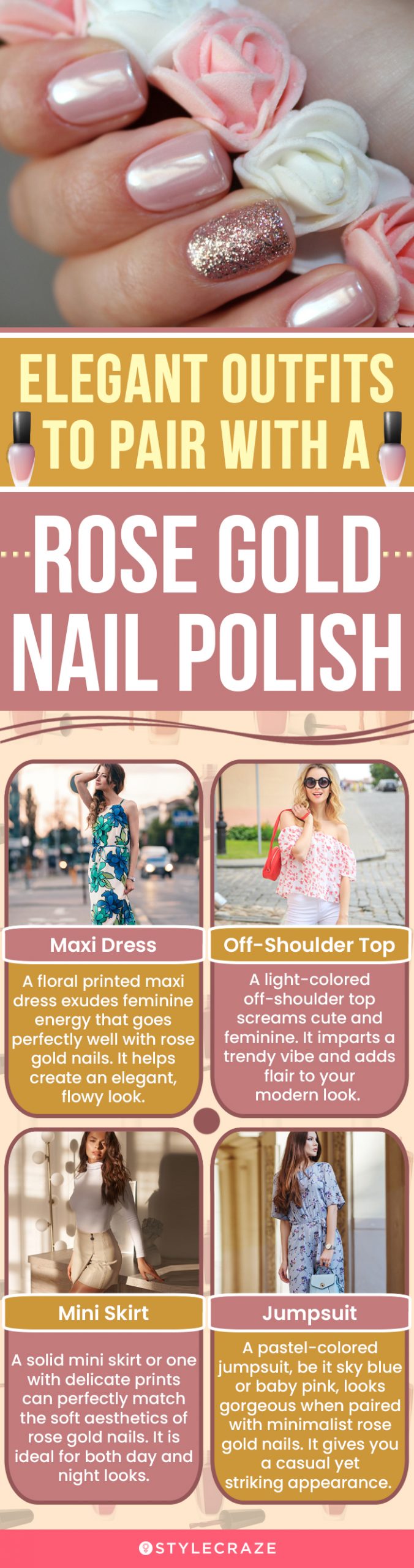Elegant Outfits To Pair With A Rose Gold Nail Polish (infographic)