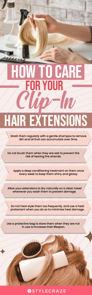 How To Care For Your Clip-In Hair Extensions (infographic)
