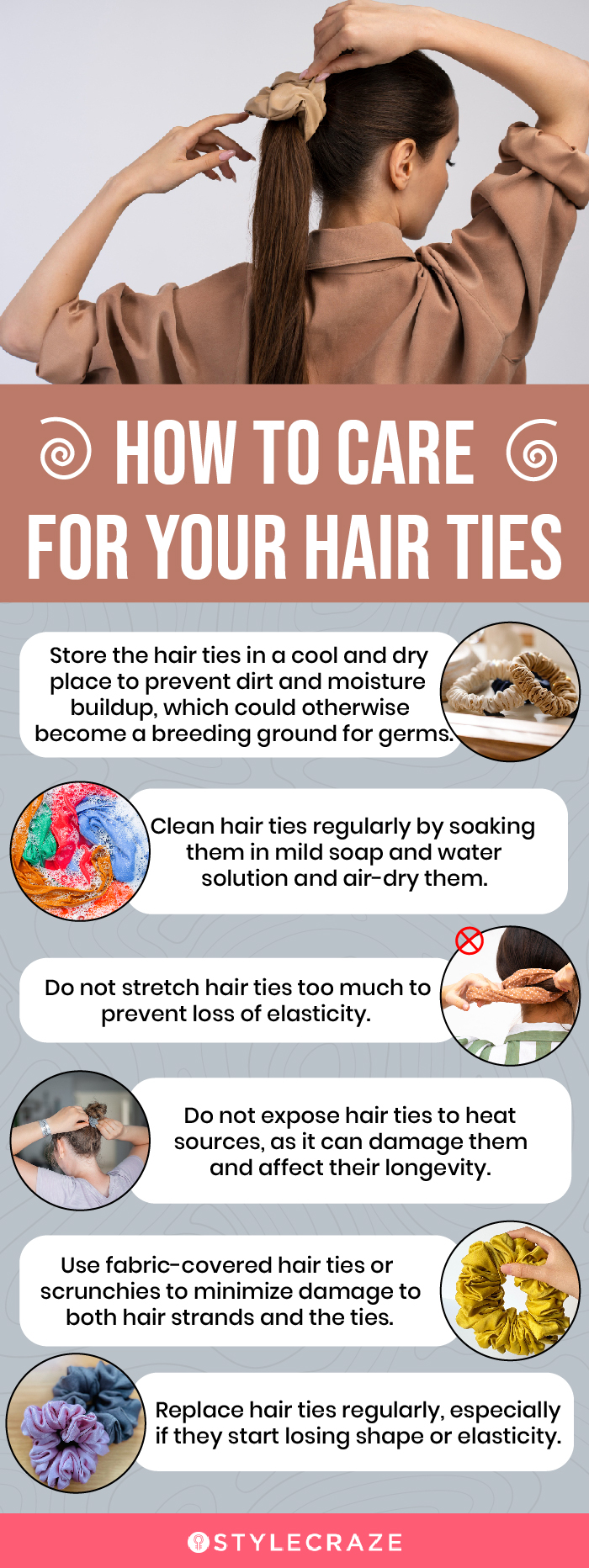 How To Care For Your Hair Ties (infographic)
