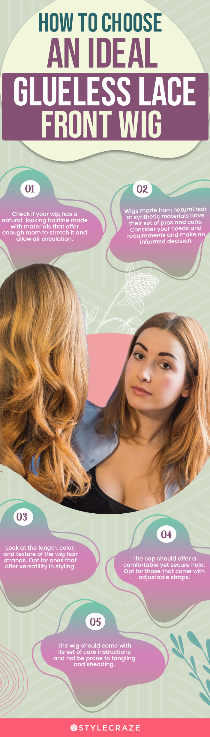 How To Choose An Ideal Glueless Lace Front Wig (infographic)
