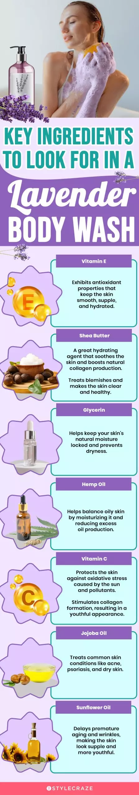 Key Ingredients To Look For In A Lavender Body Wash (infographic)