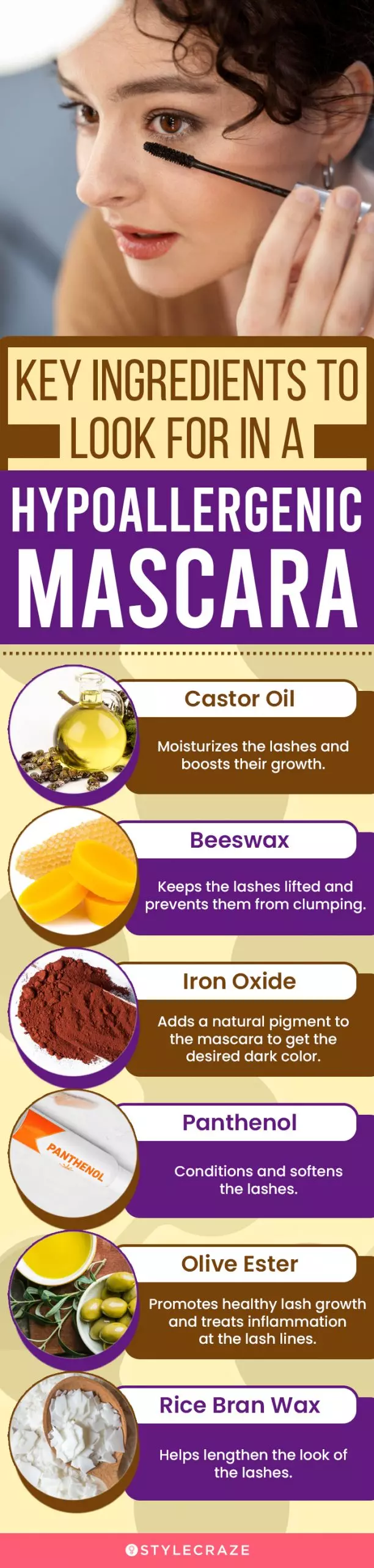 Key Ingredients To Look For In A Hypoallergenic Mascara (infographic)