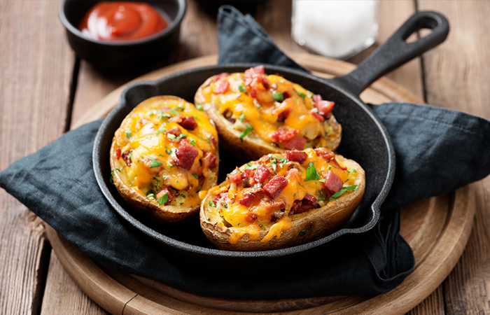 Loaded sweet potatoes for the vertical diet