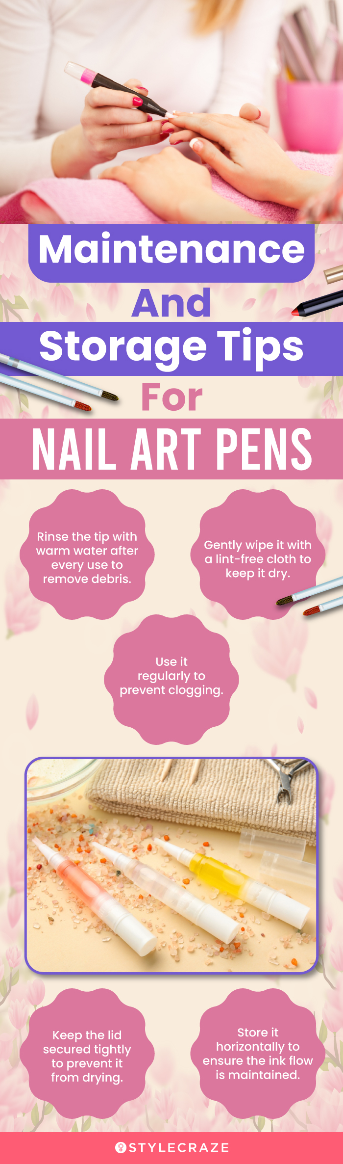 Maintenance And Storage Tips For Nail Art Pens (infographic)