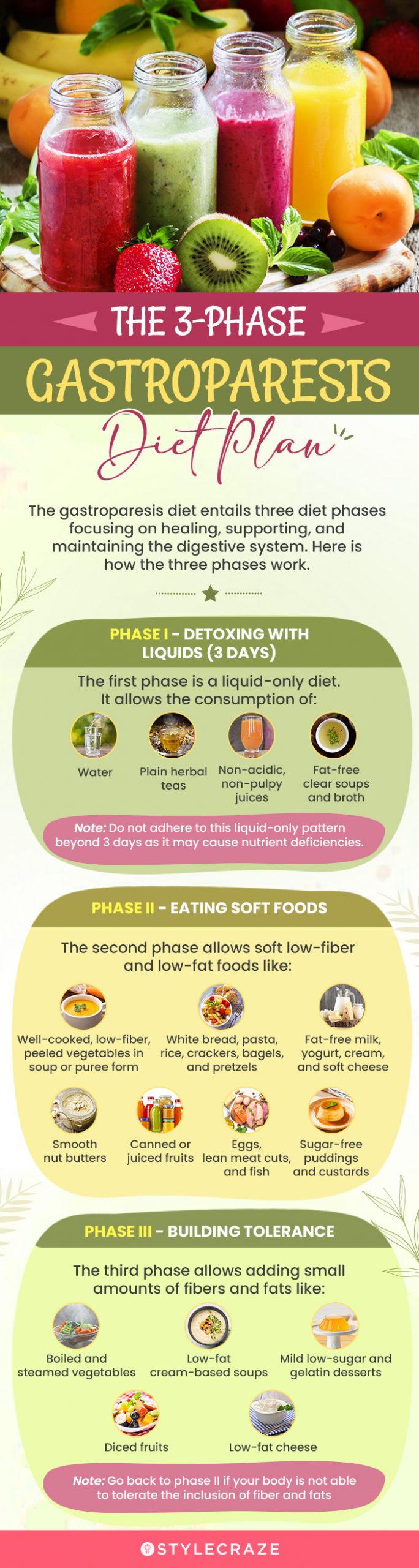 the 3 phase gastroparesis diet plan (infographic)