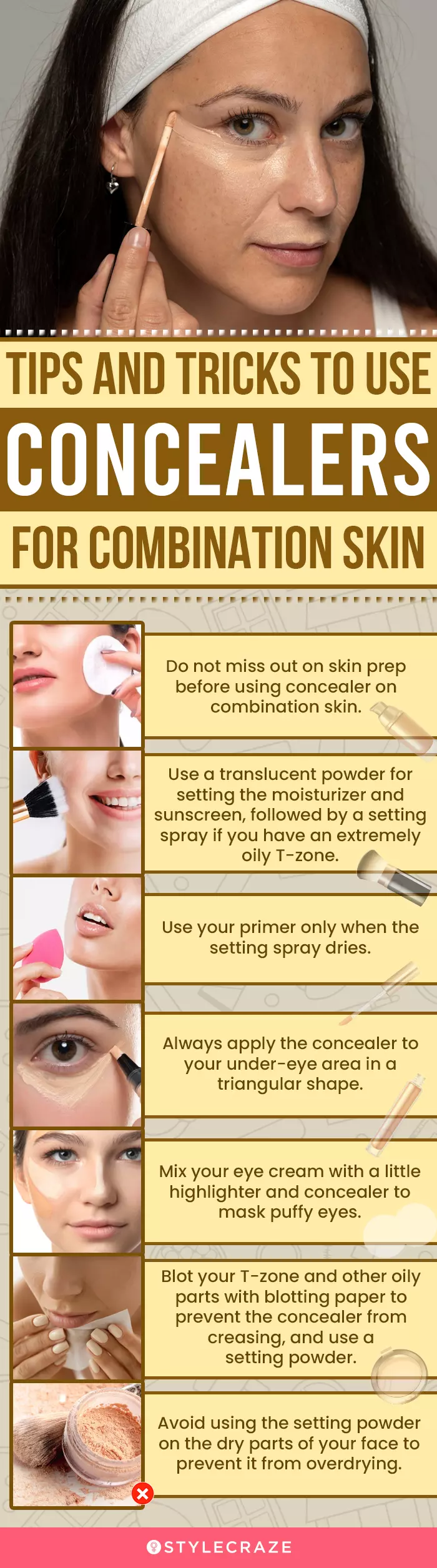 Tips And Tricks To Use Concealers For Combination Skin (infographic)