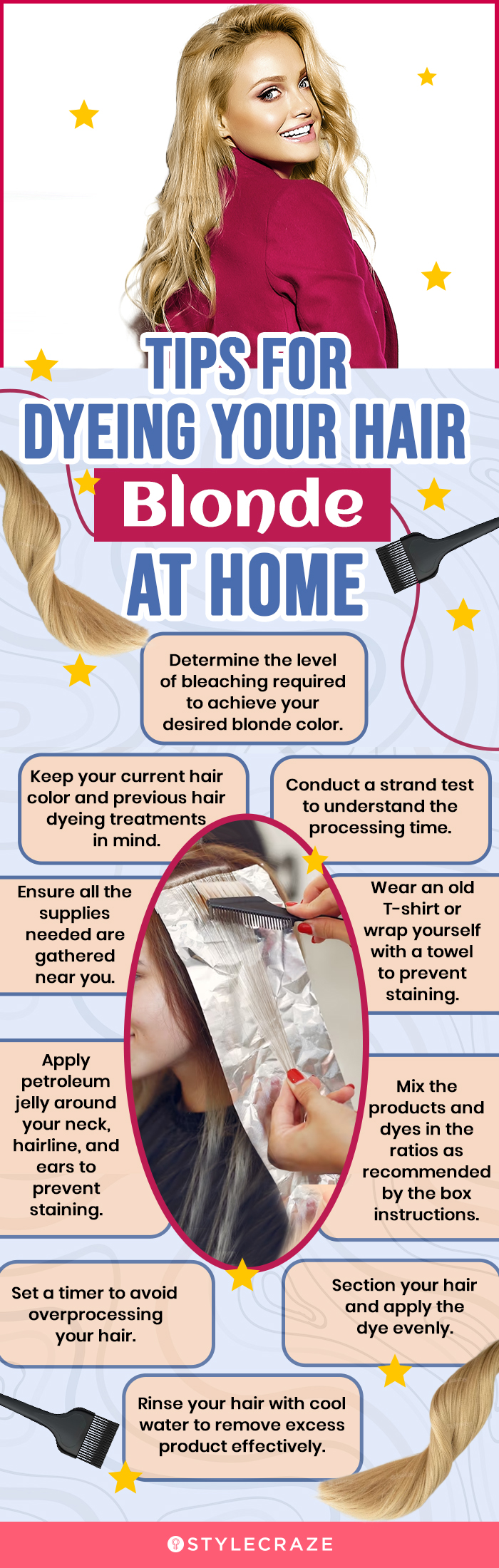 Tips For Dyeing Your Hair Blonde At Home (infographic)