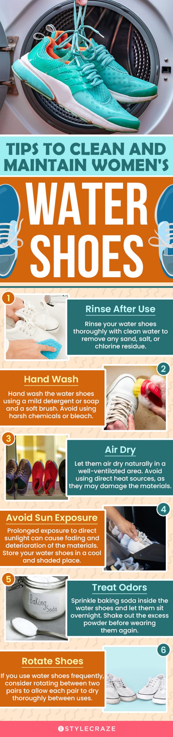 Tips To Clean And Maintain Women's Water Shoes (infographic)