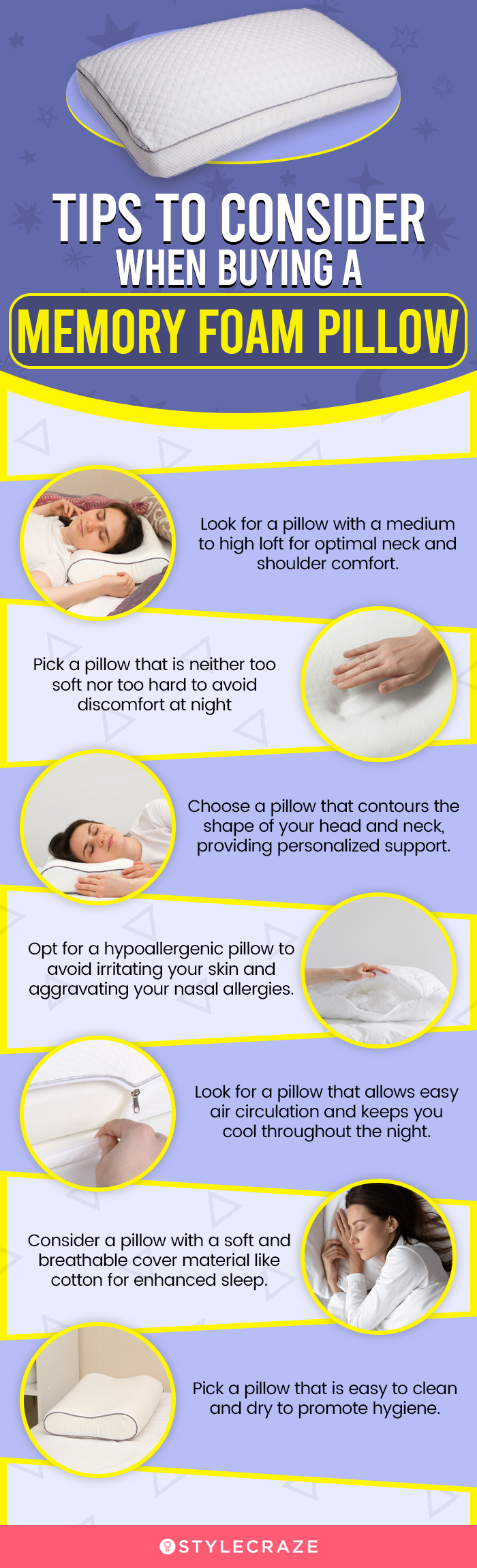 Tips To Consider When Buying A Memory Foam Pillow (infographic)