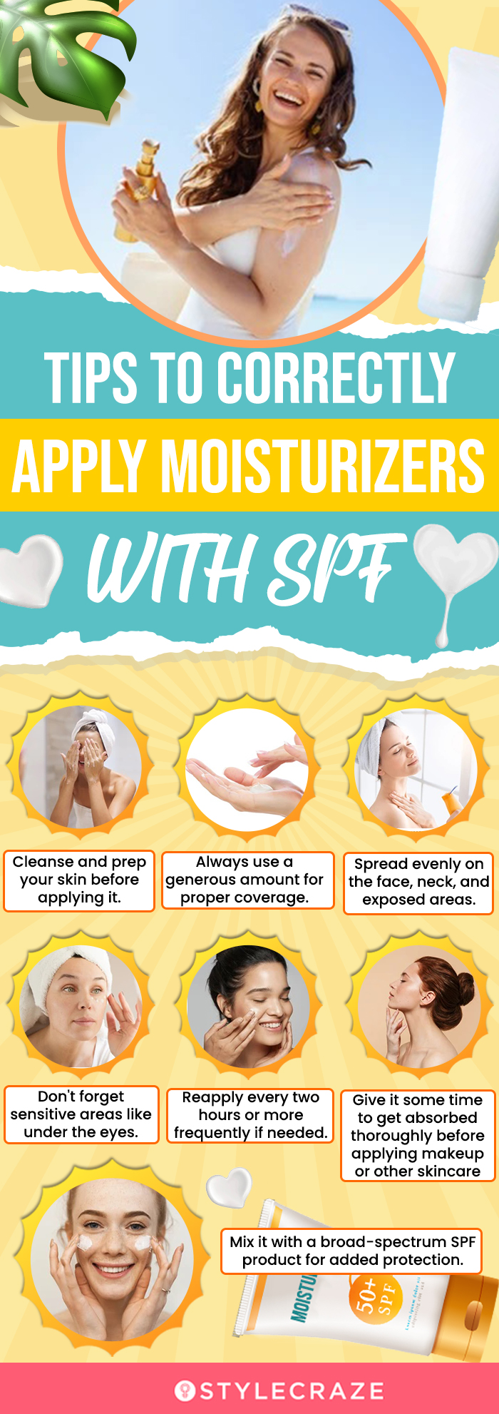 Tips To Correctly Apply Moisturizers With SPF (infographic)