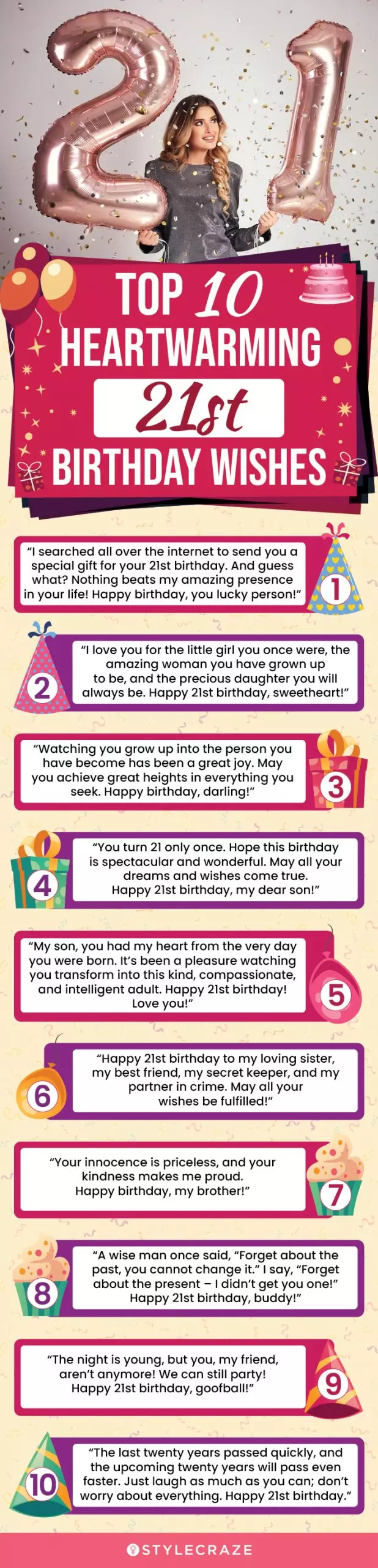 top 10 heartwarming 21st birthday wishes (infographic)