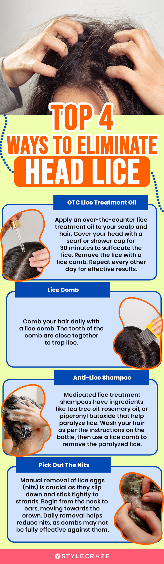 top 4 ways to reduce head lice (infographic)