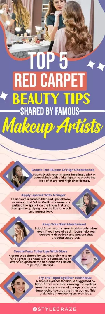 top 5 red carpet beauty tips shared by famous makeup artists (infographic)