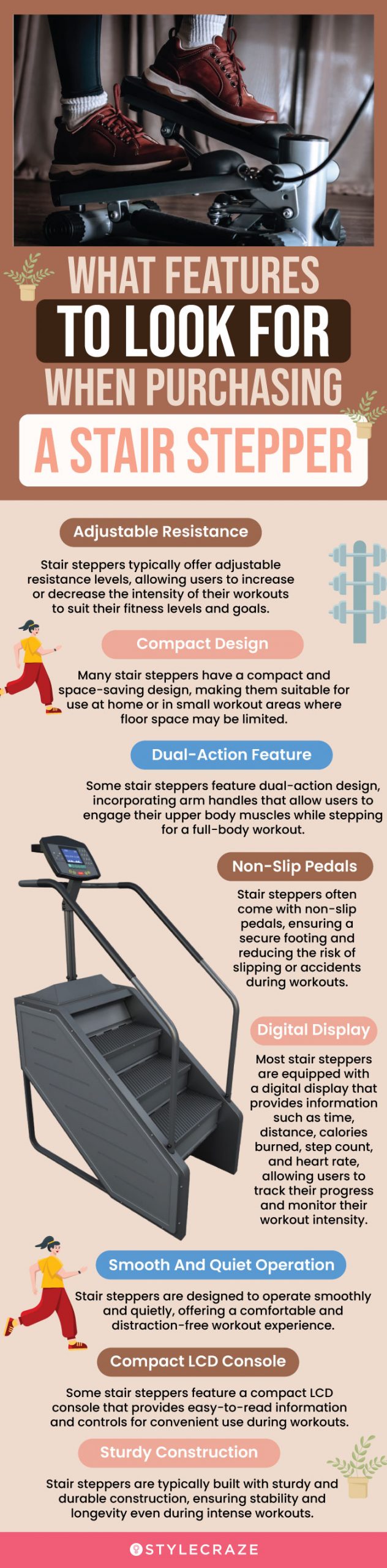 What Features To Look For When Purchasing A Stair Stepper (infographic)