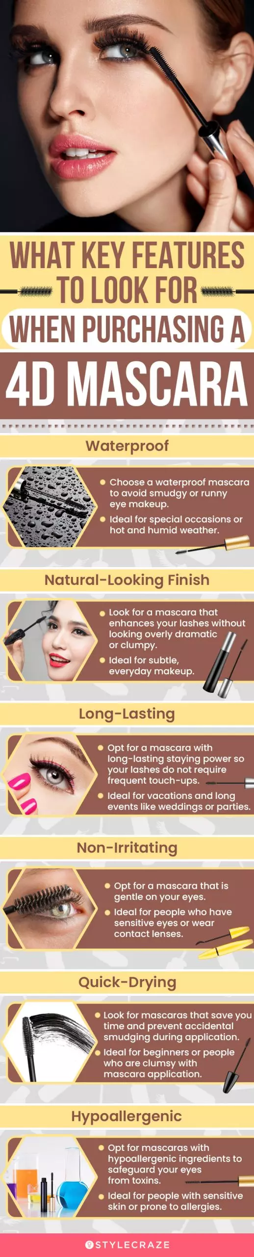 What Key Features To Look For When Purchasing A 4D Mascara (infographic)