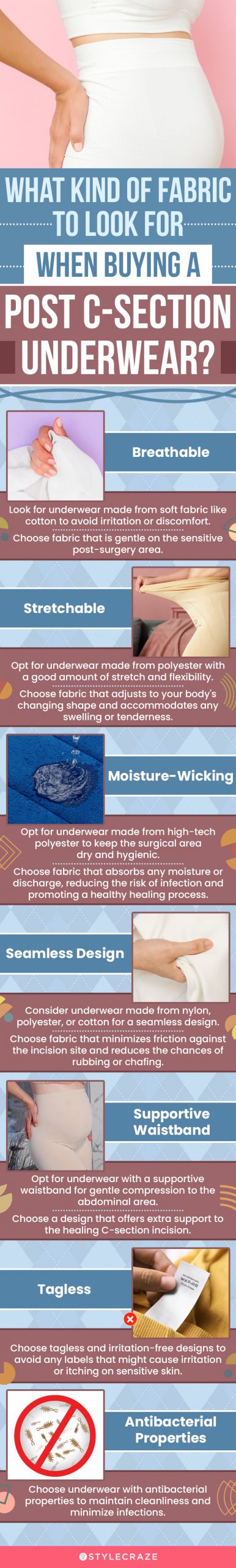 What Kind Of Fabric To Look For When Buying A Post C-Section Underwear? (infographic)