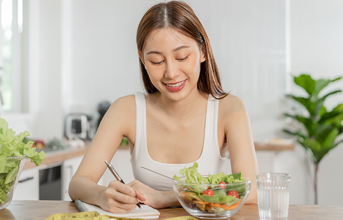 Woman preparing Pegan diet meal plan