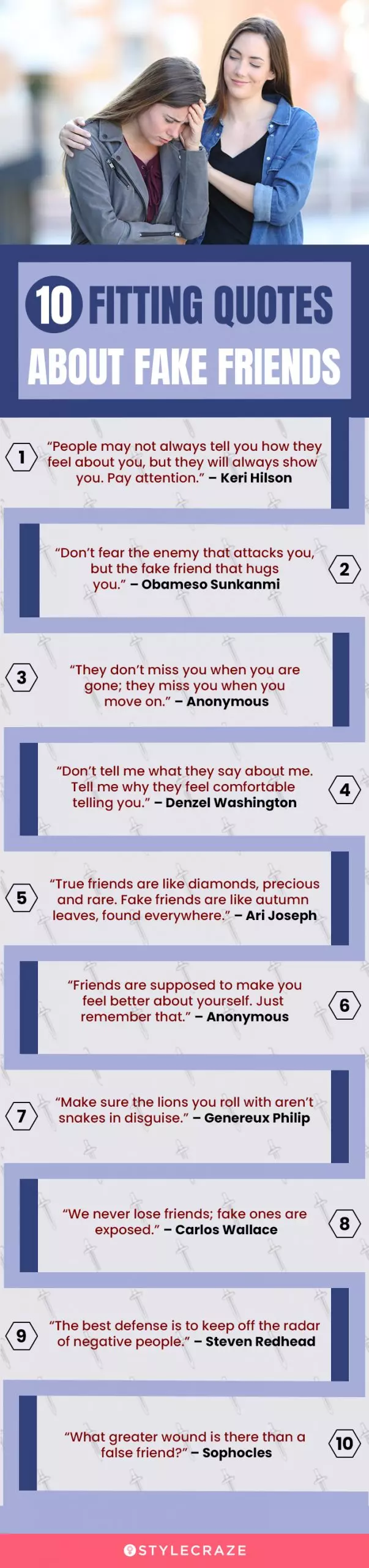 10 fitting quotes about fake friends (infographic)