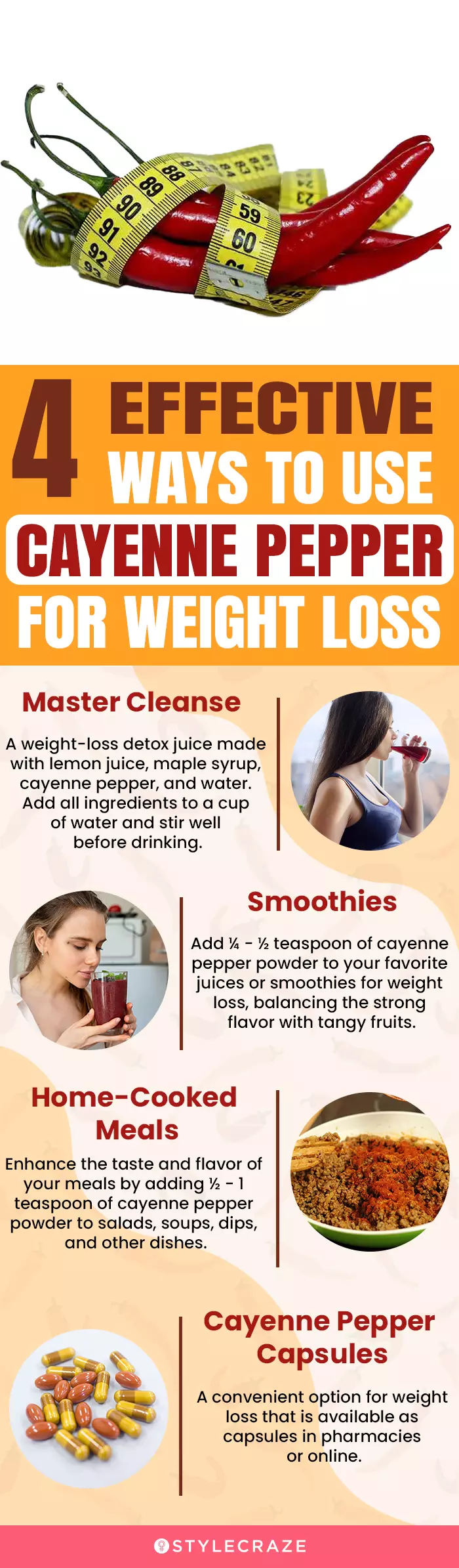 4 effective ways to use cayenne pepper for weight loss (infographic)