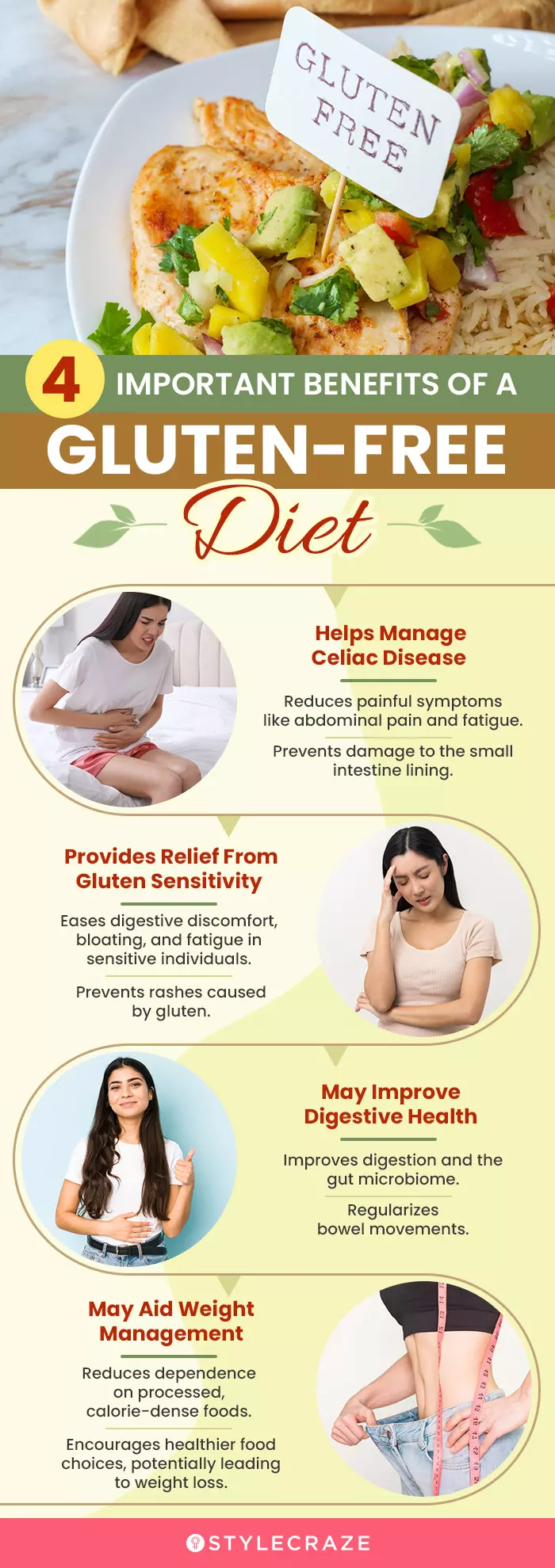 4 important benefits of a gluten free diet (infographic)