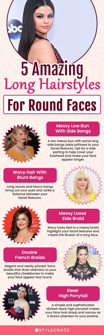 5 amazing long hairstyles for round faces (infographic)