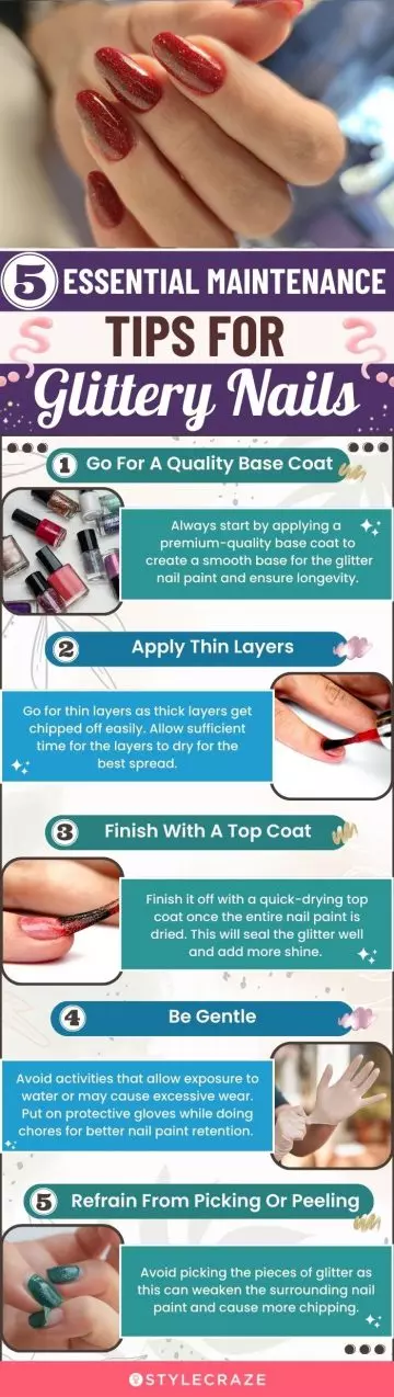 5 Essential Maintenance Tips For Glittery Nails (infographic)