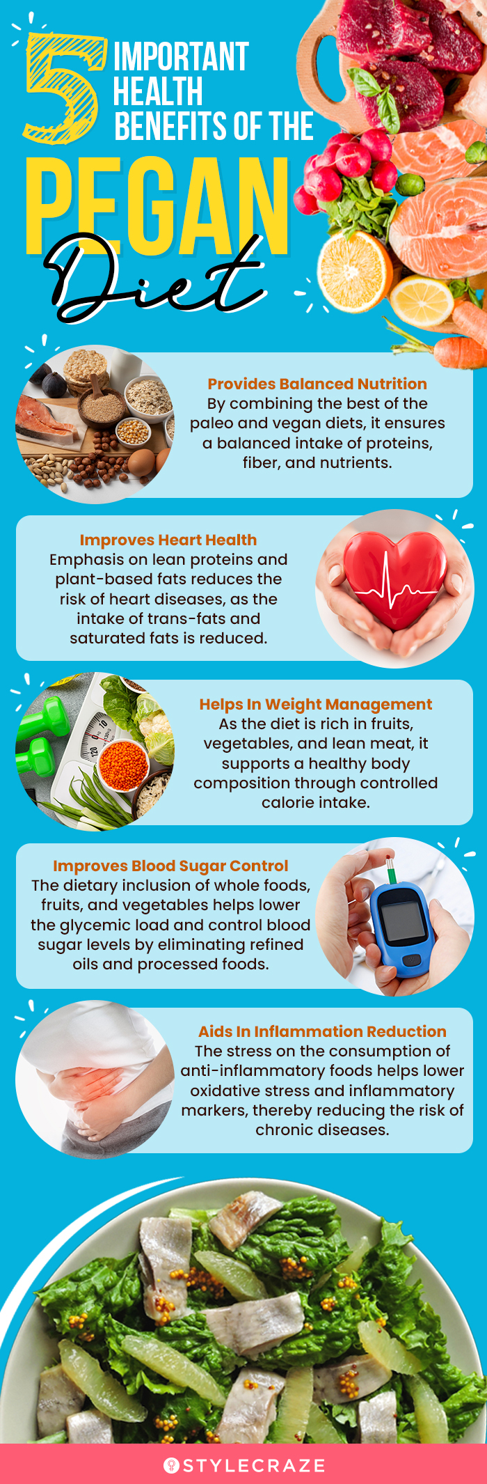 5 important health benefits of pegan diet (infographic)