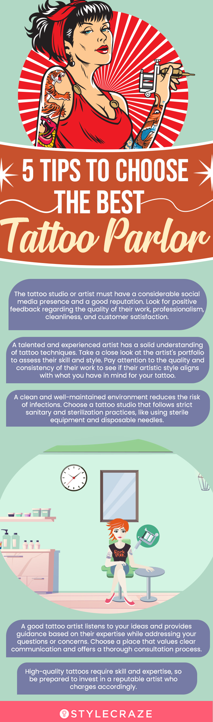 5 tips to choose the best tattoo parlor (infographic)