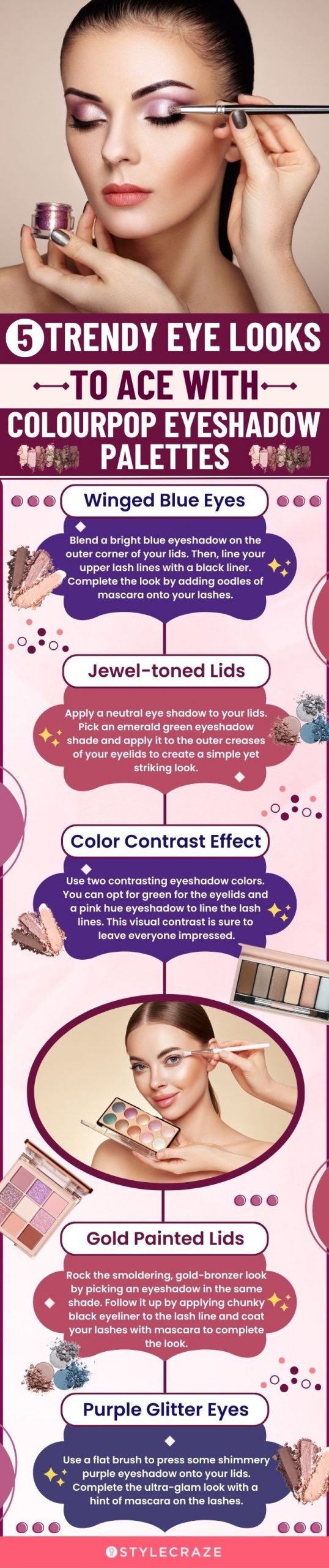  5 Trendy Eye Looks To Ace With Colourpop Eyeshadow Palettes (infographic)