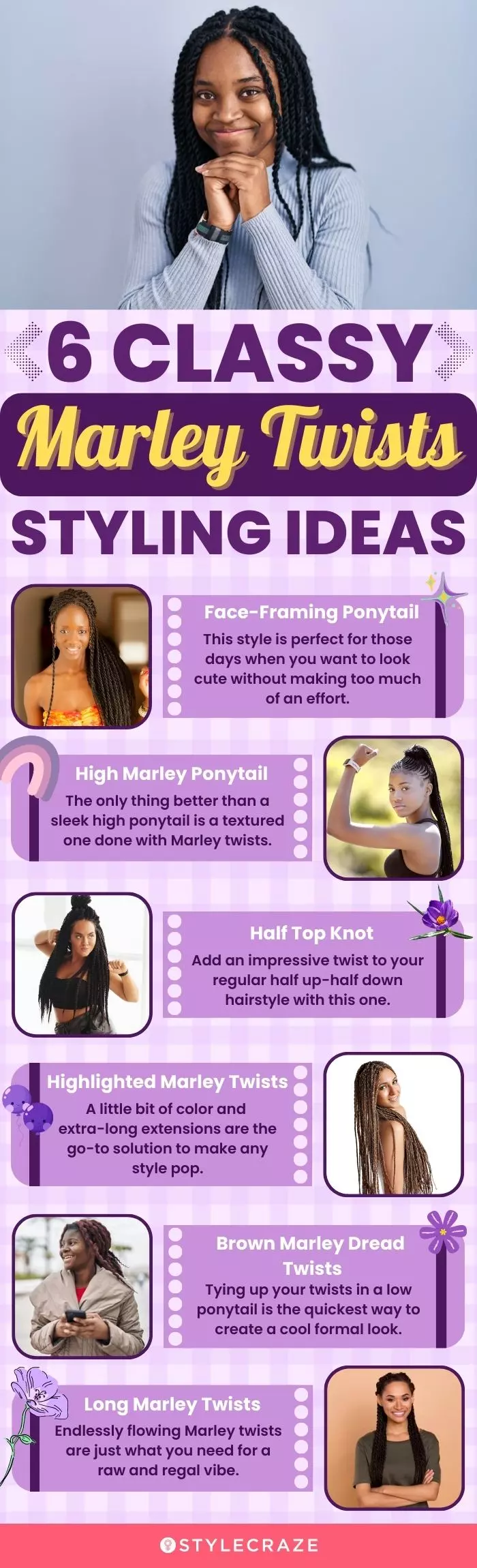 6 classy marley twists styling ideas (infographic)