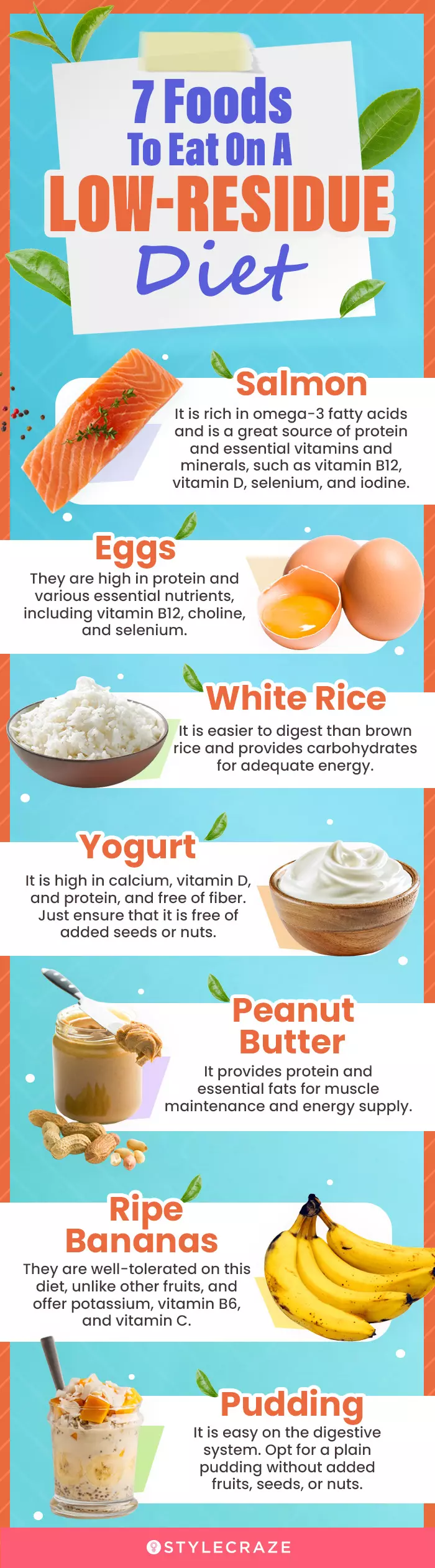 7 foods to eat on a low residue diet (infographic)