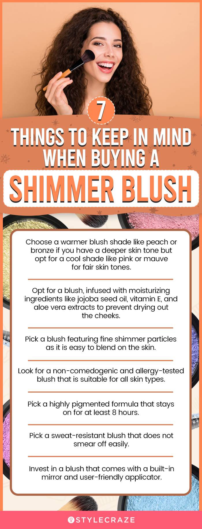 7 Things To Keep In Mind When Buying A Shimmer Blush (infographic)