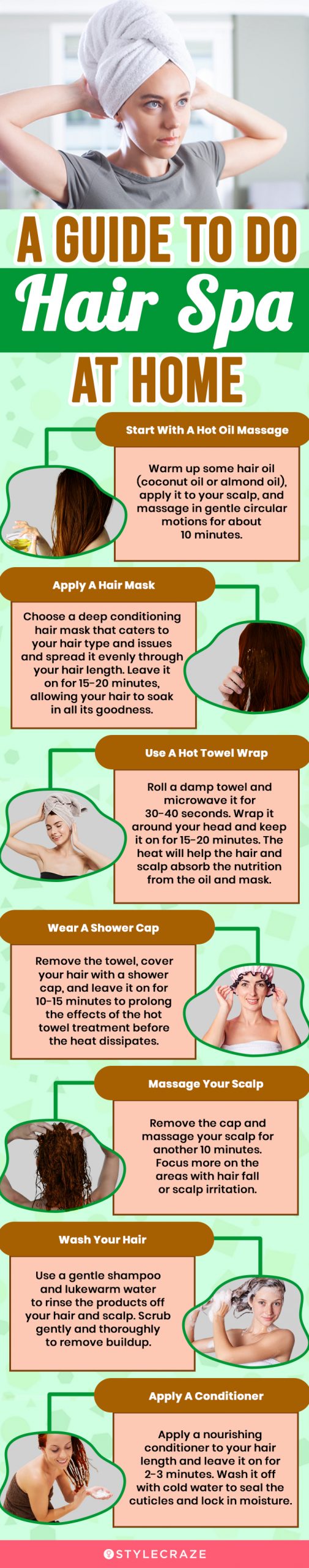 a guide to do hair spa at home (infographic)