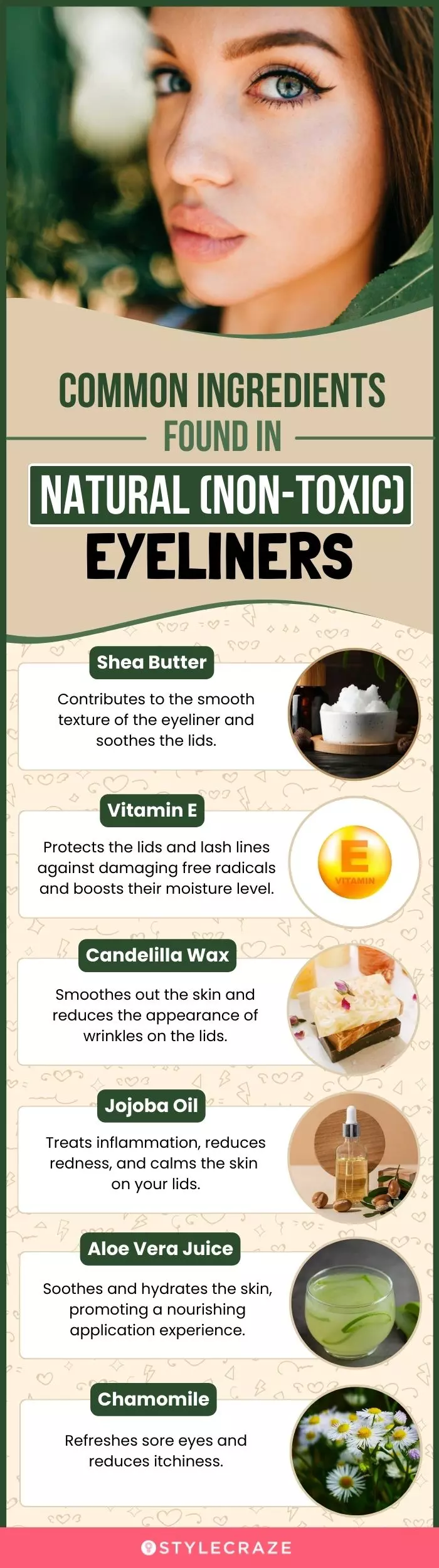 Common Ingredients Found In Natural (Non-Toxic) Eyeliners (infographic)