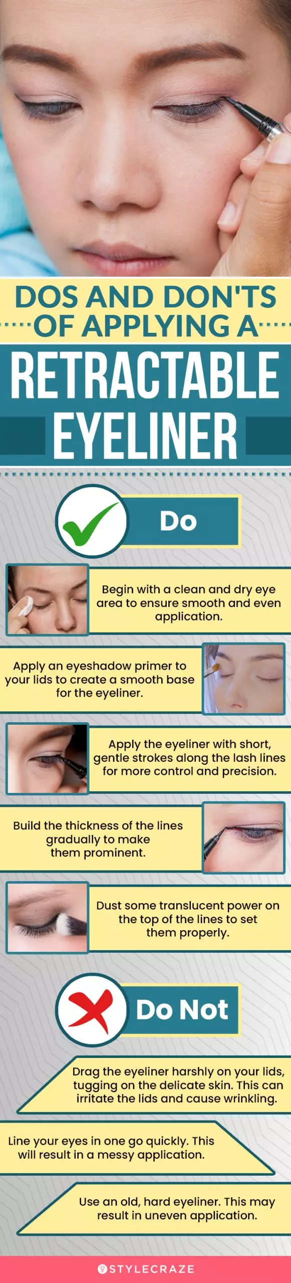 Dos And Don'ts Of Applying A Retractable Eyeliner (infographic)
