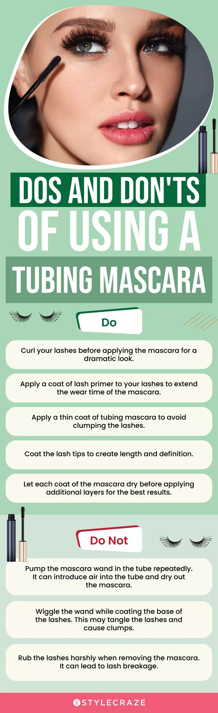 Dos and Don'ts Of Using A Tubing Mascara (infographic)