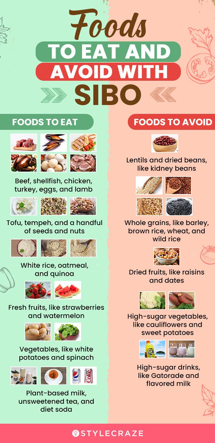 foods to eat and avoid with sibo (infographic)