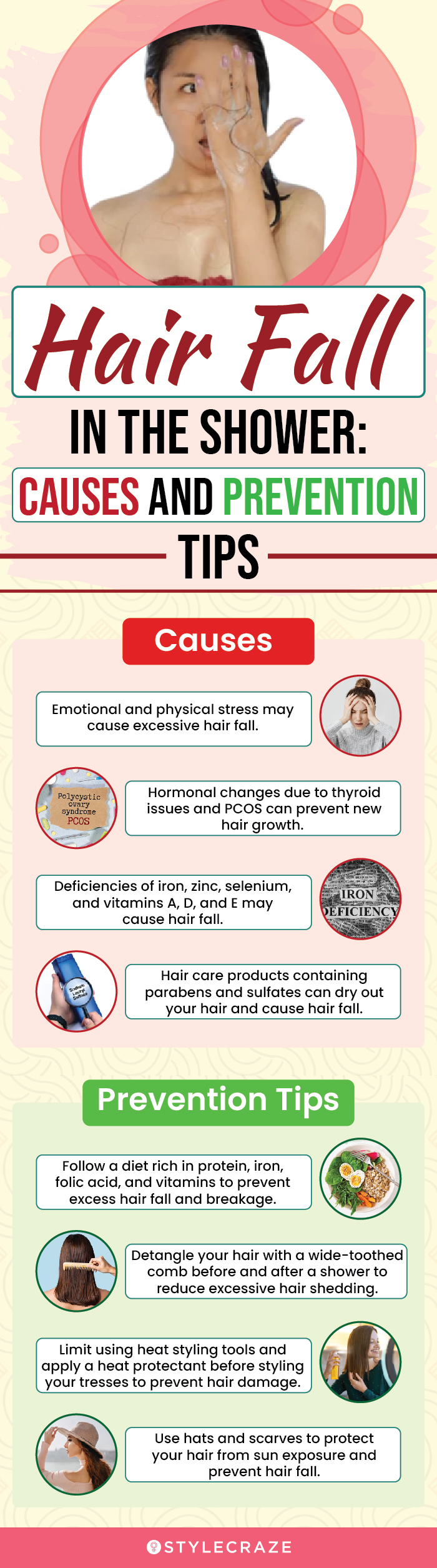 hair fall in the shower causes and prevention tips (infographic)