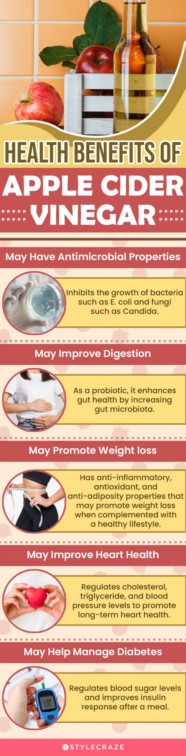 health benefits of apple cider vinegar (infographic)
