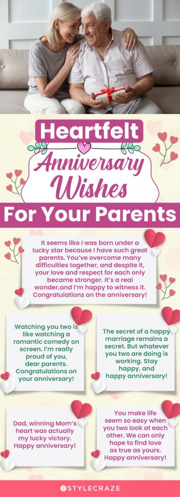 heartfelt anniversary wishes for your parents (infographic)
