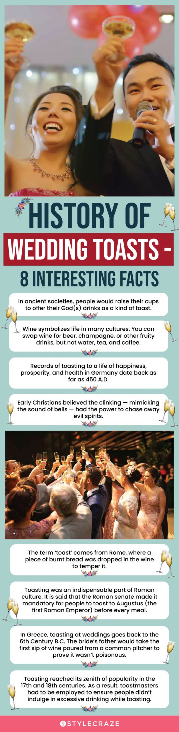 history of wedding toasts 8 interesting facts (infographic)