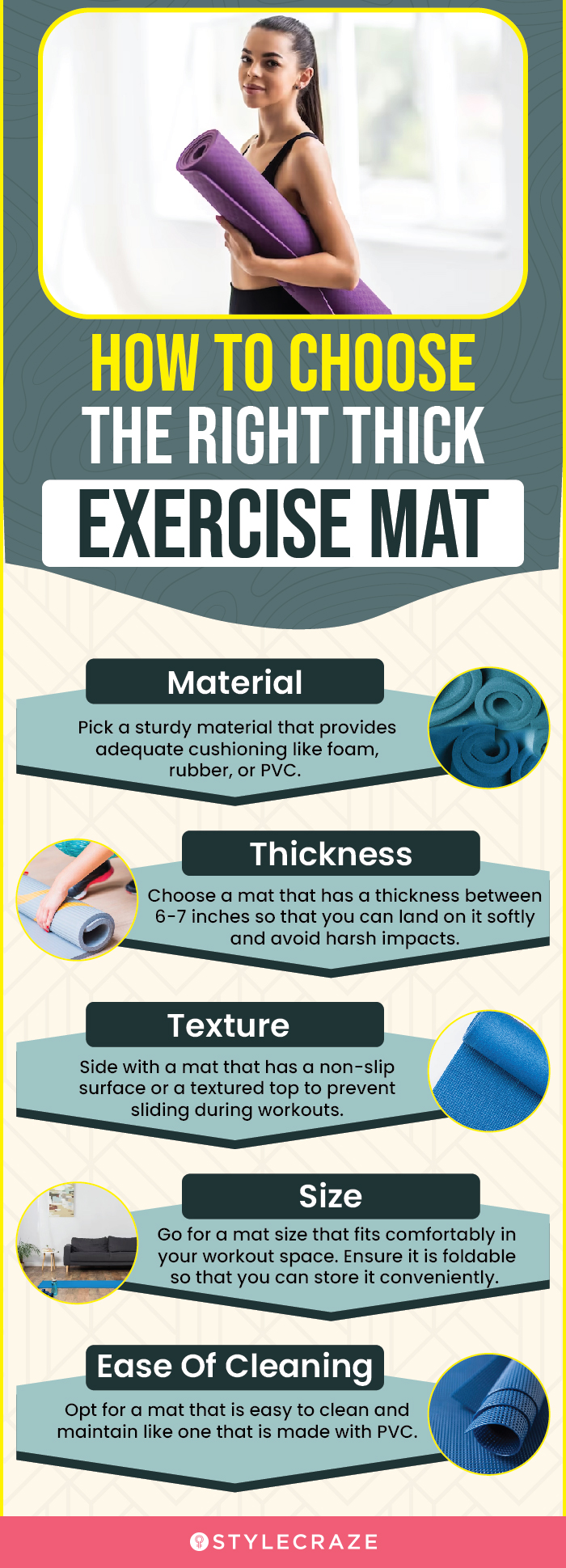 How To Choose The Right Thick Exercise Mat (infographic)