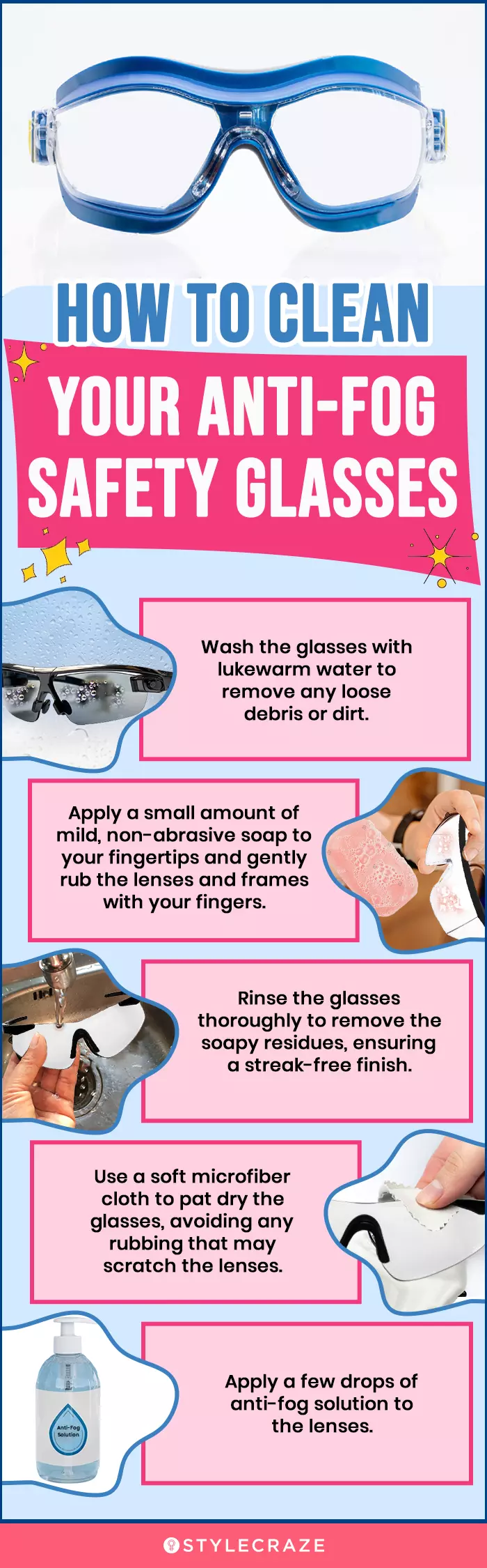How To Clean Your Anti-Fog Safety Glasses (infographic)