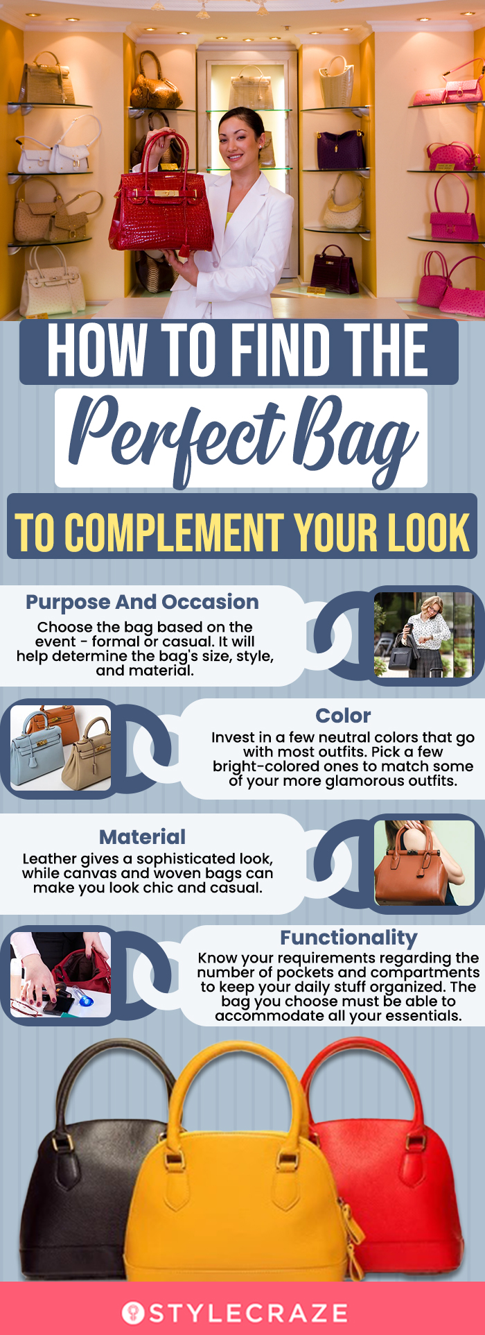How To Find The Perfect Bag To Complement Your Look (infographic)