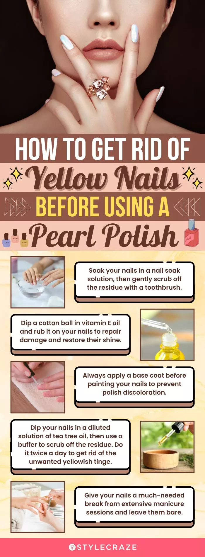 How To Get Rid Of Yellow Nails Before Using A Pearl Polish (infographic)