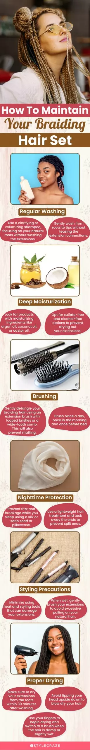 How To Maintain Your Braiding Hair Set (infographic)